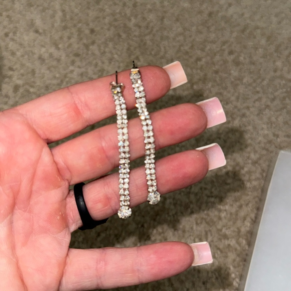 Crystal dangly earrings.